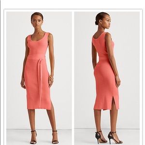 Lauren by Ralph Lauren coral rubbed dress